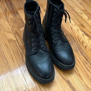 Leather combat boots